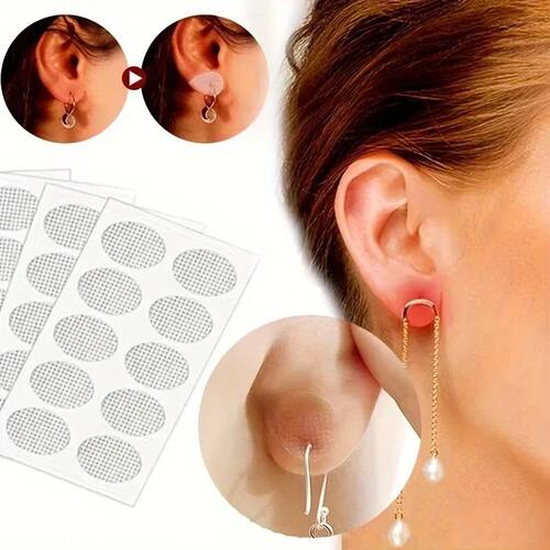 200/100Pcs Clear Invisible Earlobes Protective Stickers For