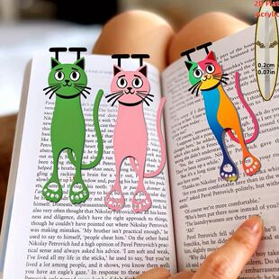 Acrylic 3-Piece Cat Bookmark, Durable Colorful Cat Page Mark