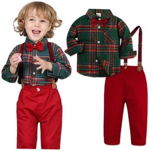 Baby Christmas Outfit Boy Kids Gentleman Formal Suit Toddler