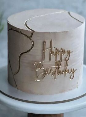 Ins Gold Happy Birthday Cake Toppers Birthday Girl Acrylic K