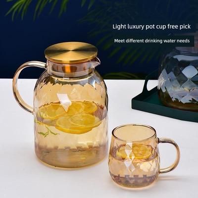 Diamond Texture Glass Teapot Set Hot Cold Water Water Jug.