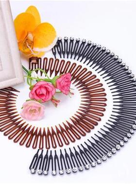 Fashion Elastic Flexible Comb Headband Luxury Rhinestone Hea