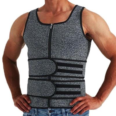 Men's Body Shaper Waist Trainer Sauna Vest Double Belt Sweat