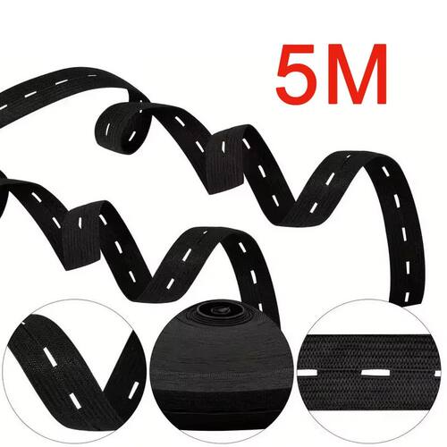 5m Button Hole Elastic Belt, Braided Button Hole Elastic Bel