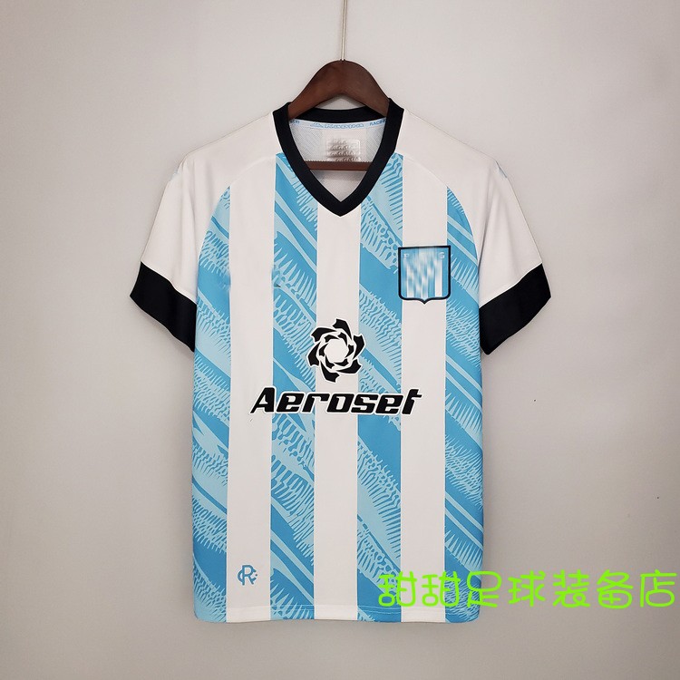 21-22阿根廷竞技主场足球衣服racing club home shirt jersey kit