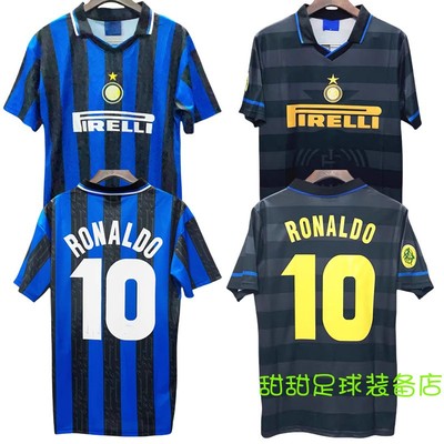 97-98 Inter Milan Retro Soccer Jersey Shirt Ronaldo 10 Cheap