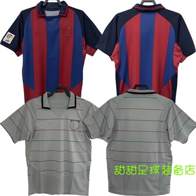 2003-04 Barcelona Retro Soccer Jersey Home Ronaldinho Shirts