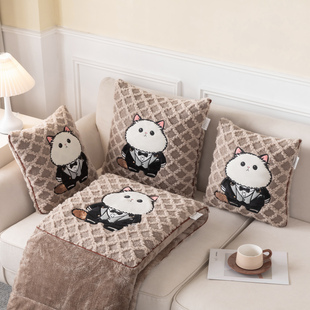 北极绒 加厚 抱枕被子两用2025新款折叠车用午睡靠枕毯枕头二合一