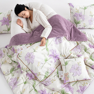 全棉 抱枕被子两用车用午睡毯子二合一空调枕头被折叠靠枕夏凉被