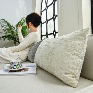 雪尼尔 长条客厅沙发后背靠垫高级感2025新款床头大靠背护腰靠枕