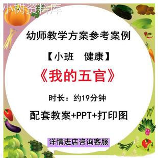 幼儿园优质课小班健康《我的五官》公开课视频PPT课件教案教具图