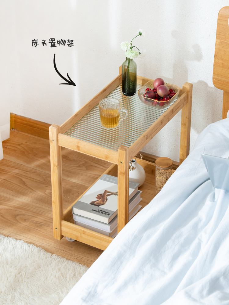 小茶几小推车可移动实木沙发玻璃日式角几边柜客厅卧室边几小户型
