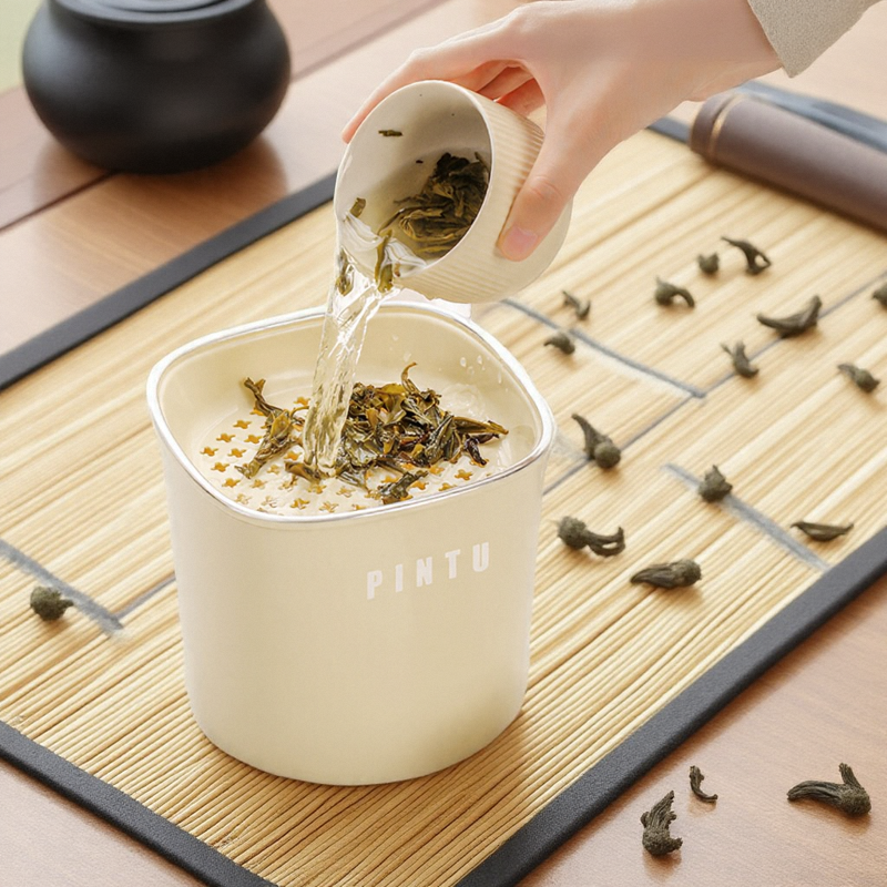 桌面茶水桶废水桶干湿分离功夫茶具配件茶叶过滤高端茶渣桶垃圾桶
