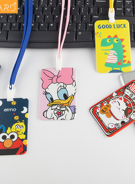 ADCARD-W1GX2动漫硬壳透明可爱创意搞怪个性少女校园卡通安全扣伸缩挂绳学生公交卡饭卡门禁卡套证件套保护套