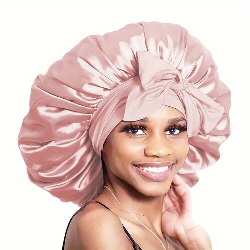 1PC Satin Sleep Bonnet Polyester Unscented Hair Care Cap wit