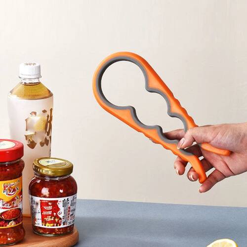 Multifunctional 4-in-1 Kitchen Tool Jar Gripper Lid Opener C