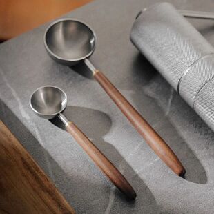 25ml Wooden Handle Stainless Steel Coffee Scoop Tablespoon M