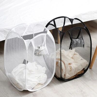 Dirty Clothes Basket Skeleton Ventilated Foldable Easy Stora
