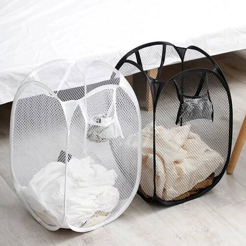 Dirty Clothes Basket Skeleton Ventilated Foldable Easy Stora