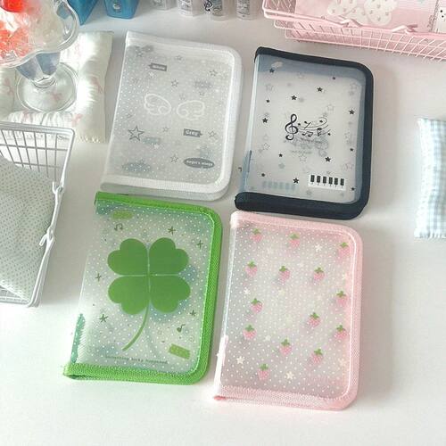 A6 Size Cute Stationery Storage Folder File PP Twill Zipper