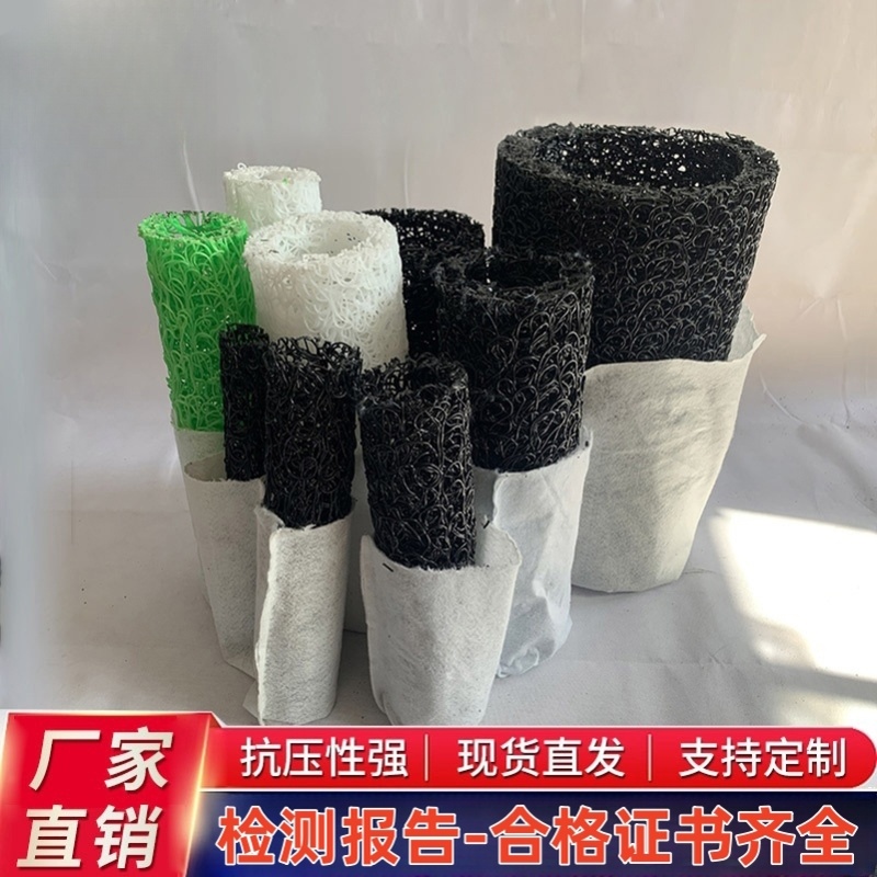塑料盲沟管硬式透水管内支撑乱丝矩形盲沟管园林绿化硬质透水盲管