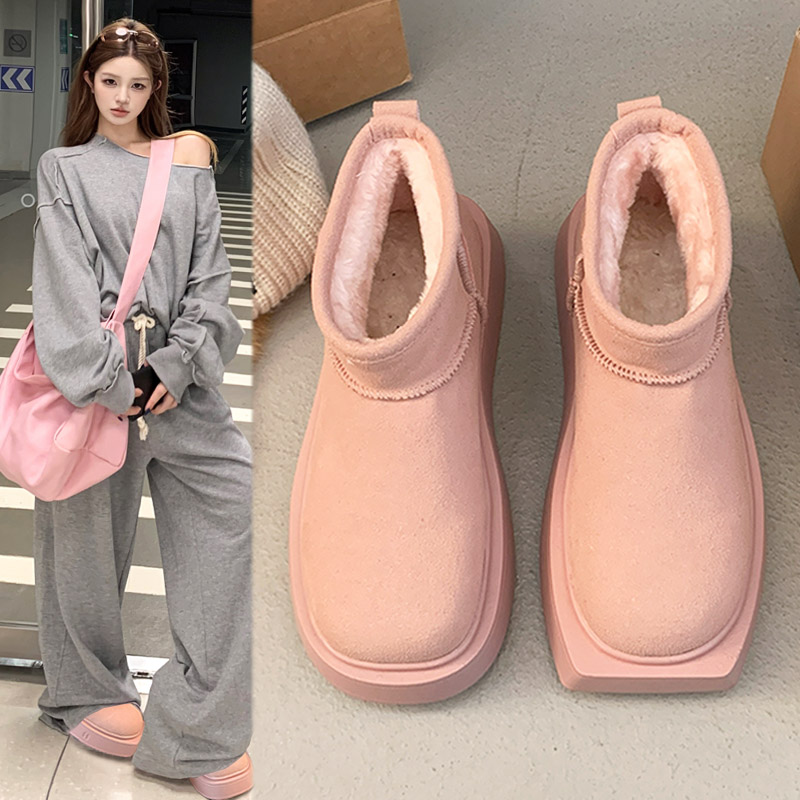 优兰意厚底增高不规则雪地靴棉鞋