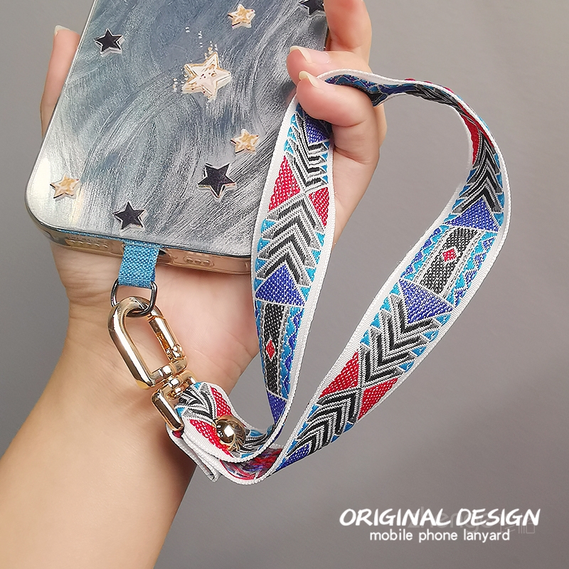 虹客手机挂绳女手腕式宽版织带子不勒短款便携登山旅游行逛街简约防丢摔手提链电话套壳挂件吊绳通用时尚新品