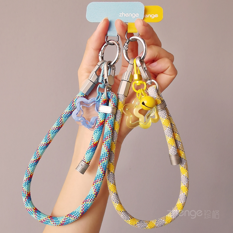 虹客手机挂绳可调节锁扣编织手腕绳短款男女士户外登山旅游行逛街防丢手提链电话套壳挂件吊坠绳简约时尚新品