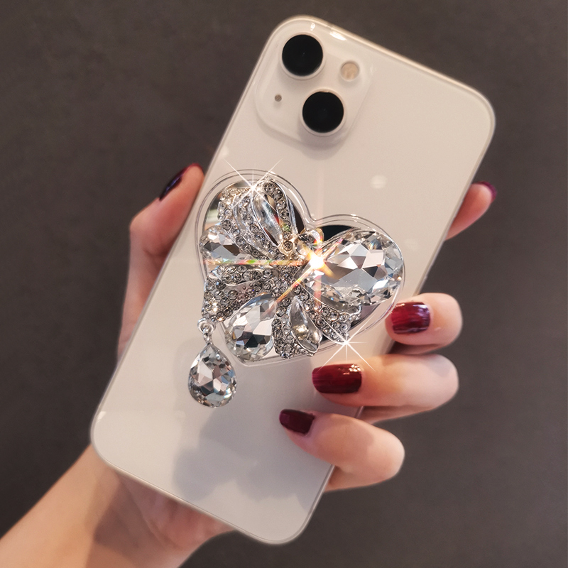 手机伸缩支架女款高端水钻桌面