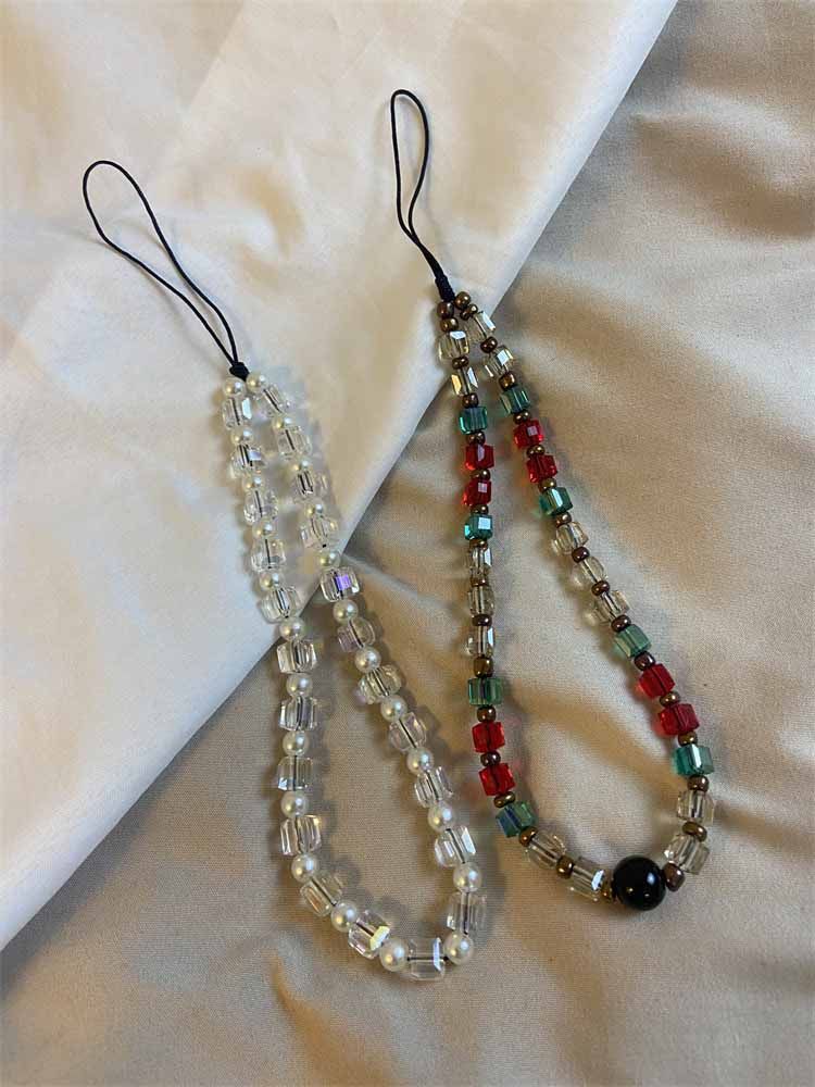 手机挂绳短款串珠链条挂件网红精致女款ins欧美风复古高级方糖水晶饰品结实耐用通用手机壳防丢挂绳链,3C数码配件,手机挂件/手机链,淘宝优惠券,粉丝福利购,淘宝优惠卷