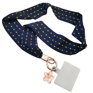 手机挂绳长款复古挂脖子丝巾宽带子女款高端花朵吊牌挂饰奢华时尚网红同款波点网纱宽布不勒脖防丢手机壳挂绳