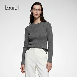 打底套头针织衫 修身 Laurel劳芮25秋新款 LWD356M140DX 绵羊毛