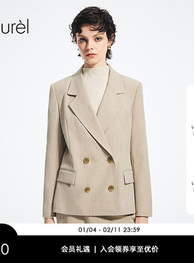 Laurel劳芮新款香槟杏率性西服女LWD356T09300