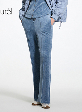 【丝绒肌理】Laurel劳芮26春新款轻运动松紧腰微喇裤LWL371K00800