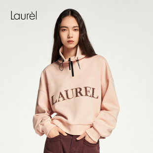 Laurel劳芮新浅粉色泽西风户外穿搭卫衣女LWL353Z00400 长绒棉