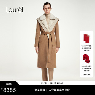 【骆驼绒】Laurel劳芮新款拼接羽绒长款大衣女LWL354D05000