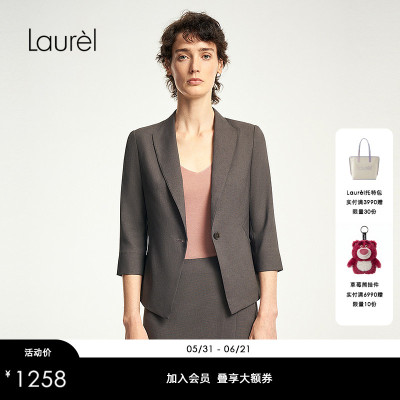 Laurel劳芮26新款收腰简约高智短款西服外套LWD356T00900