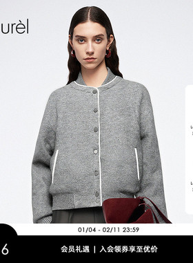 【白鹅绒】Laurel劳芮新款棒球领针织拼接羽绒服LWD364L05700