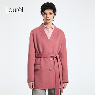 【绵羊毛】Laurel劳芮新款v领系带短款大衣女LWD366T00300
