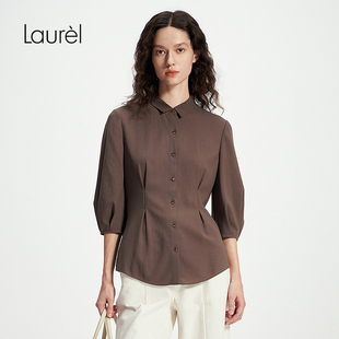 LWL352C07300 衬衫 Laurel劳芮25春秋新款 复古可露丽七分泡泡袖