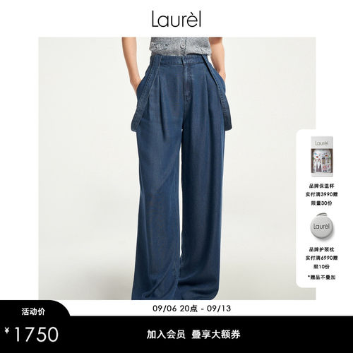 LAUREL牛仔蓝背带连体裤