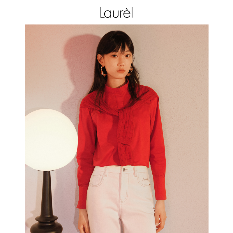 LAUREL披肩式衬衫上衣