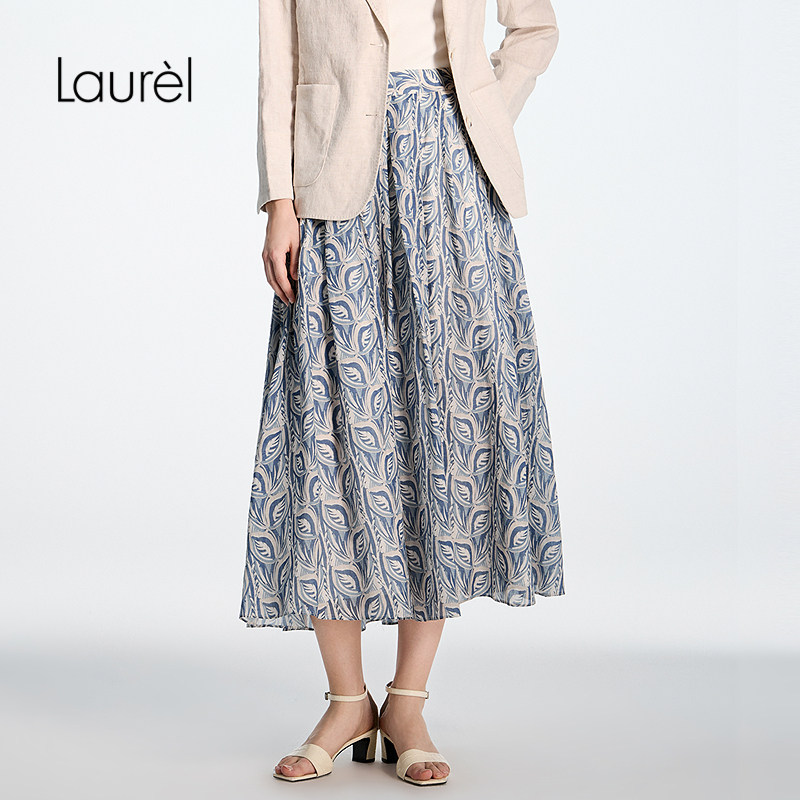 【亚麻棉】Laurel劳芮26春新款复古印花A字半裙LWD371Q01700