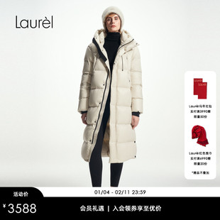 Laurel劳芮新款长款连帽面包羽绒服LWD353L01300