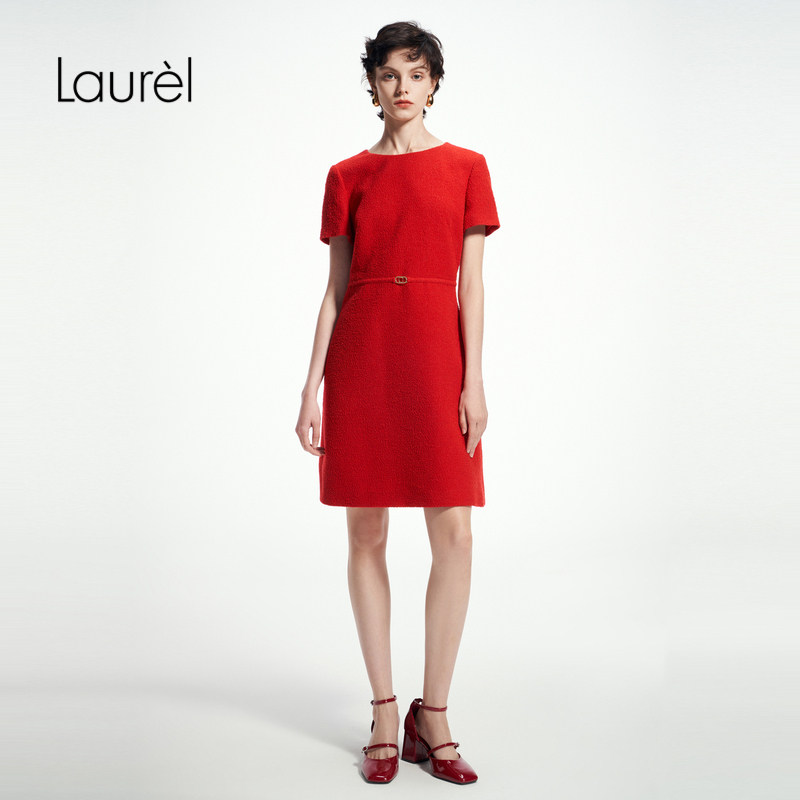 【绵羊毛】Laurel劳芮新款气质收腰A字小红裙LWL361Y00200