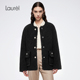 羊毛皮毛一体外套LWD364R01400 短款 绵羊毛 Laurel劳芮26春新款