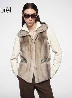 【丹麦紫金标水貂】Laurel劳芮25秋新款水貂毛皮马甲LWL354S00700