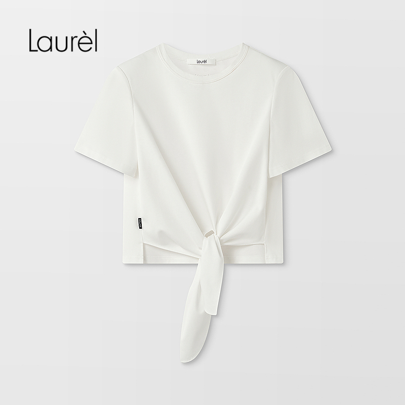 【长绒棉】Laurel劳芮25秋新款打结设计款T恤女LWD365Z005DX