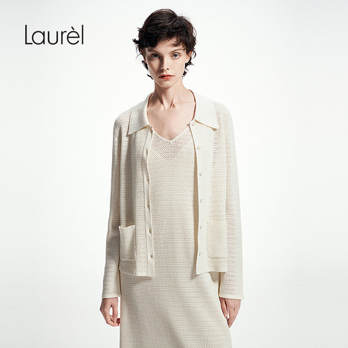 【粘纤】Laurel劳芮新波嬉和纸纱针织开衫女LWL362M10500