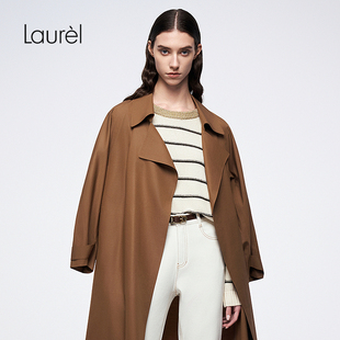 Laurel劳芮新款 柔纱 复古条纹针织LWL363M01800 IGEA意式